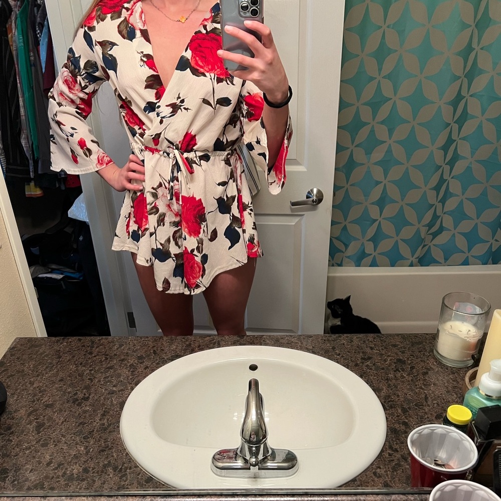 White floral romper